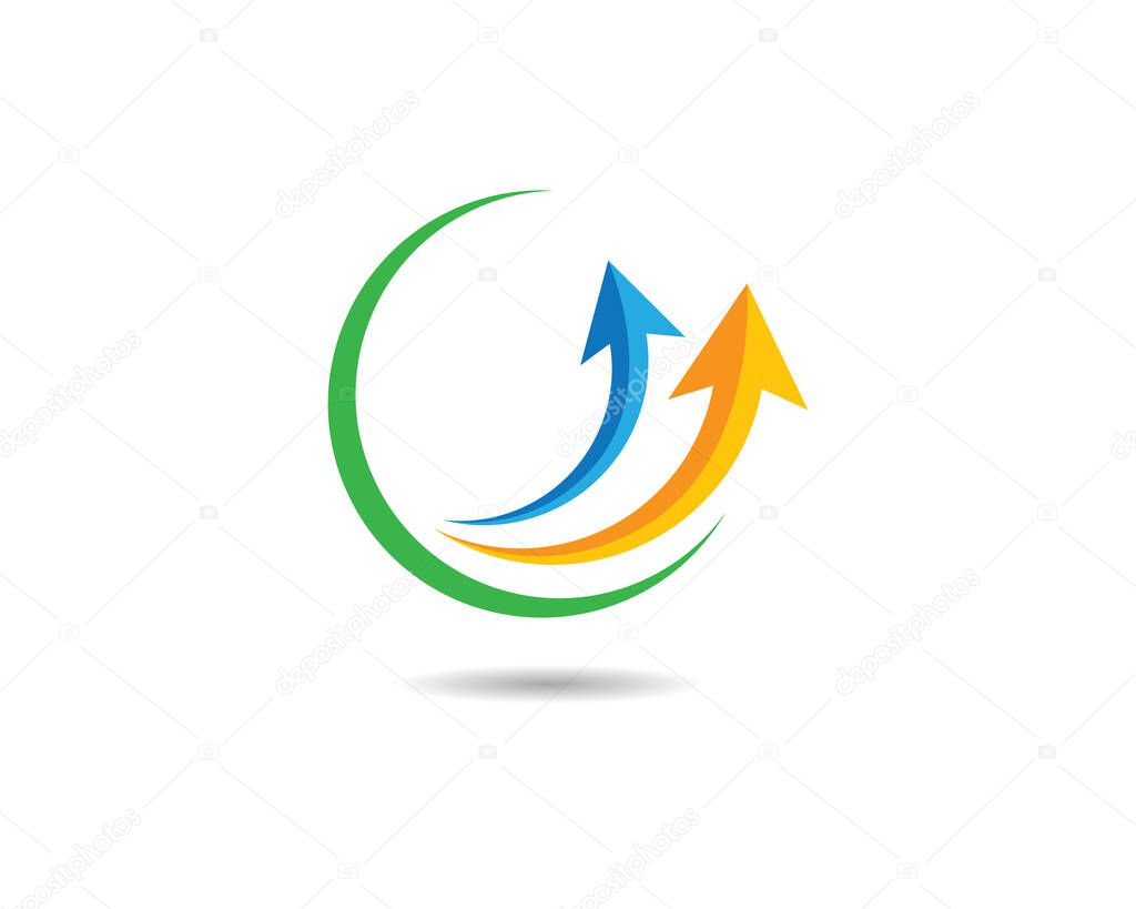 Arrow logo template vector icon illustration design