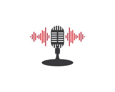 Mikrofon logo vektör illüstrasyon tasarımı