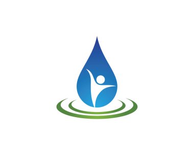 Su damlası logo şablonu vektör illüstrasyon tasarımı