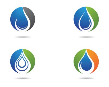 Su damlası logo şablonu vektör illüstrasyon tasarımı