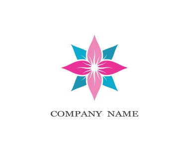 Güzellik çiçekleri logo şablon vektör simgesi