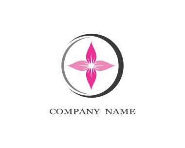 Güzellik çiçekleri logo şablon vektör simgesi