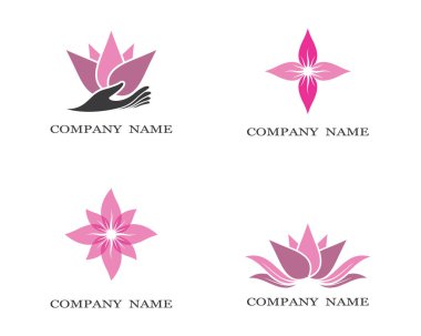 Güzellik çiçekleri logo şablon vektör simgesi