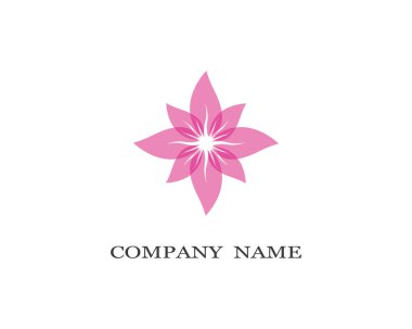 Güzellik çiçekleri logo şablon vektör simgesi