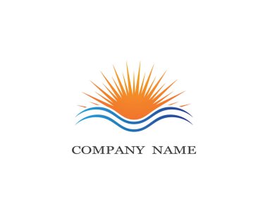 Güneş logosu şablon vektör resimleme tasarımı