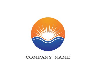 Güneş logosu şablon vektör resimleme tasarımı