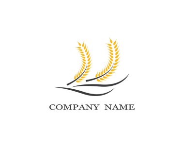 Tarım buğday logosu vektör ikonu tasarımı