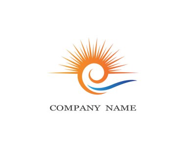 Güneş logosu şablon vektör resimleme tasarımı