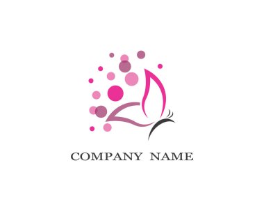 Kelebek logosu vektör ikonu çizimi tasarımı