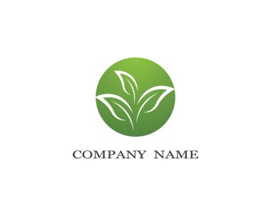 Yeşil yapraklı ekoloji doğa element ikonu logoları