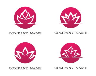 Güzellik çiçekleri logo şablon vektör simgesi