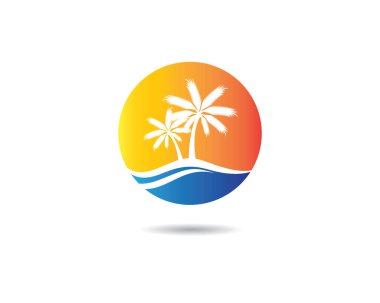Palmiye ağacı logo şablonu vektör çizimi
