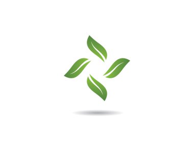 Yeşil yapraklı ekoloji doğa element ikonu logoları