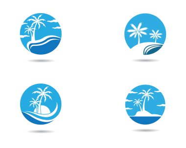 Palmiye ağacı logo şablonu vektör çizimi