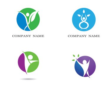 Sağlıklı Yaşam Logosu vektör ikonu çizimi tasarımı