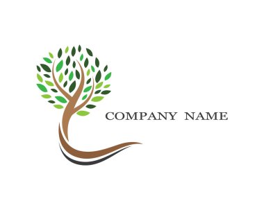 Ağaç logosu şablon vektör illüstrasyon tasarımı
