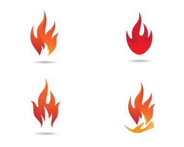Ateş logosu şablon vektör resimleme tasarımı