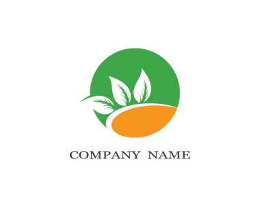 Yeşil yapraklı ekoloji doğa element ikonu logoları