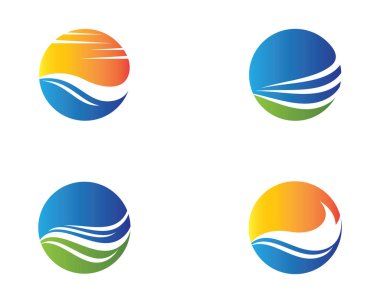 Güneş logosu şablon vektör resimleme tasarımı