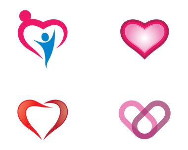 Aşk logosu şablon vektör illüstrasyon tasarımı