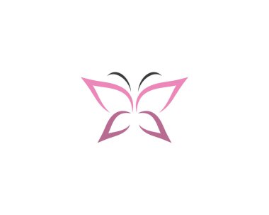 Kelebek logosu vektör ikonu çizimi tasarımı