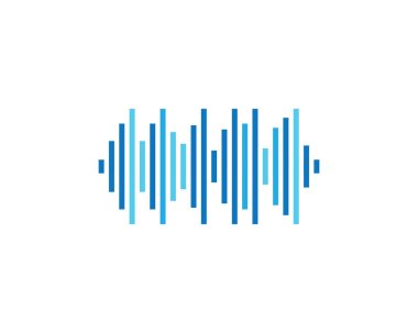 Ses dalgası logo şablonu vektör resimleme