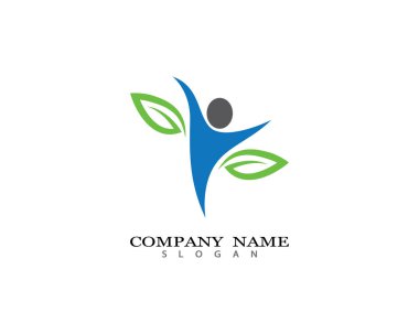 Sağlıklı Yaşam Logosu vektör ikonu çizimi tasarımı