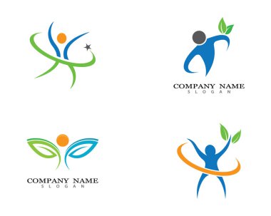 Sağlıklı Yaşam Logosu vektör ikonu çizimi tasarımı