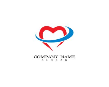 Aşk logosu şablon vektör illüstrasyon tasarımı