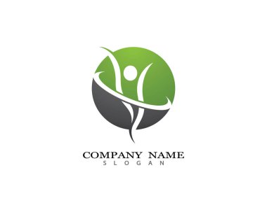 Sağlıklı Yaşam Logosu vektör ikonu çizimi tasarımı