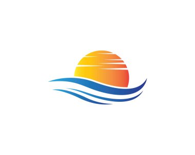 Güneş logosu şablon vektör resimleme tasarımı