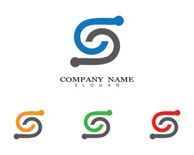 S harfi logo vektör illüstrasyon tasarımı