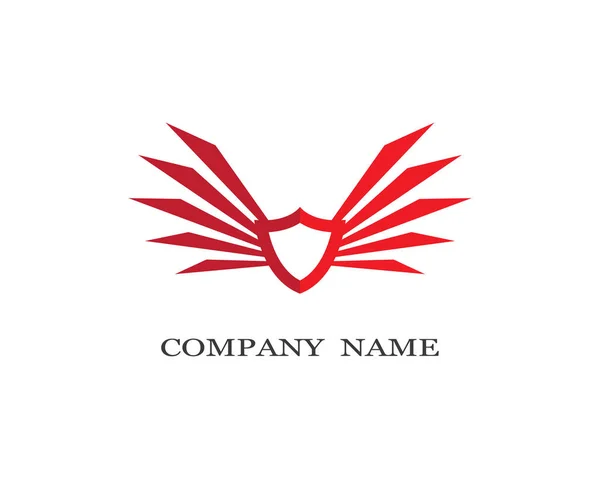 Wing Logo Modello Simbolo Icona Illustrazione Design — Vettoriale Stock