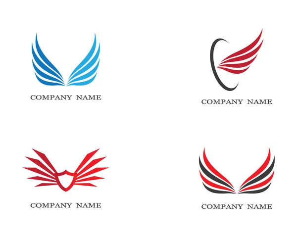 Modelo Logotipo Asa Símbolo Ícone Ilustração Design — Vetor de Stock