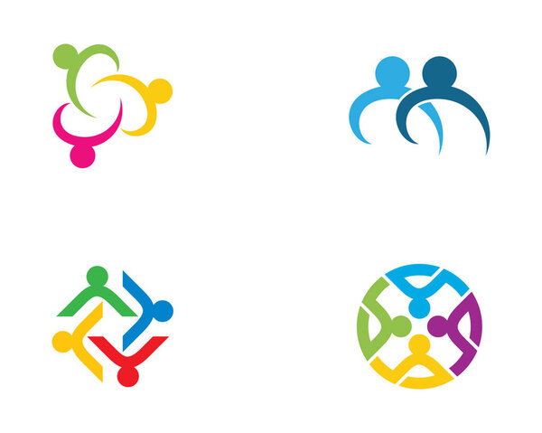 Adoption and community care logo template vector icon illustration design