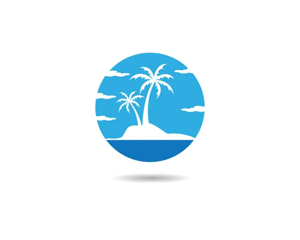 Palm tree summer logo template vector illustration