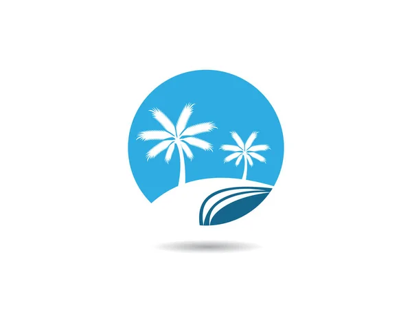 Palmera Verano Logo Plantilla Vector Ilustración — Vector de stock