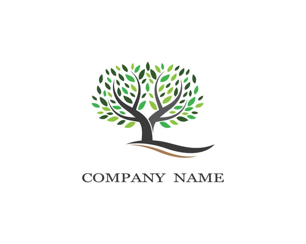 Árvore Logotipo Modelo Vetor Ícone Ilustração Design —  Vetores de Stock