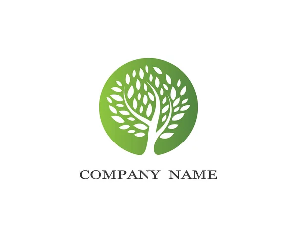 Árvore Logotipo Modelo Vetor Ícone Ilustração Design — Vetor de Stock
