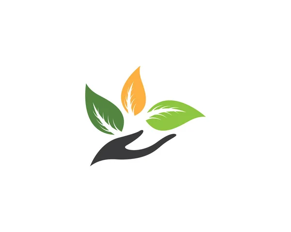 Logotipos Ecología Hoja Verde Naturaleza Elemento Vector Icono — Archivo Imágenes Vectoriales