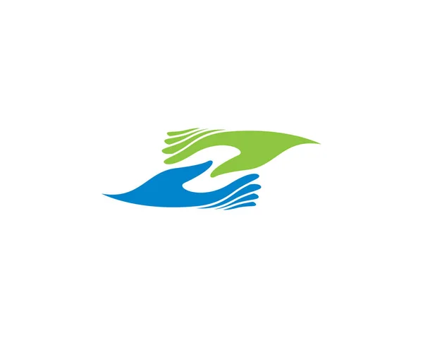 Illustrazione Dell Icona Vettoriale Del Modello Logo Cura Della Mano — Vettoriale Stock