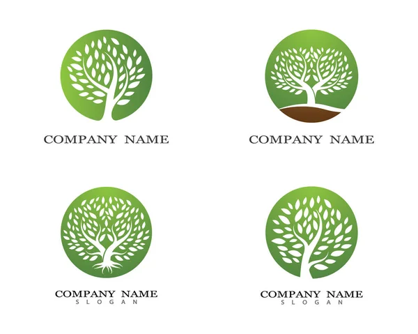 Árbol Logotipo Plantilla Vector Icono Ilustración Diseño — Vector de stock