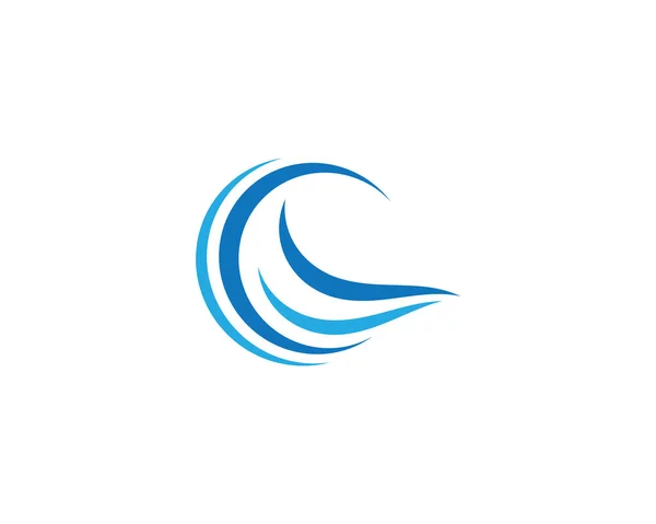 Vague Eau Logo Vectoriel Icône Illustration Design — Image vectorielle
