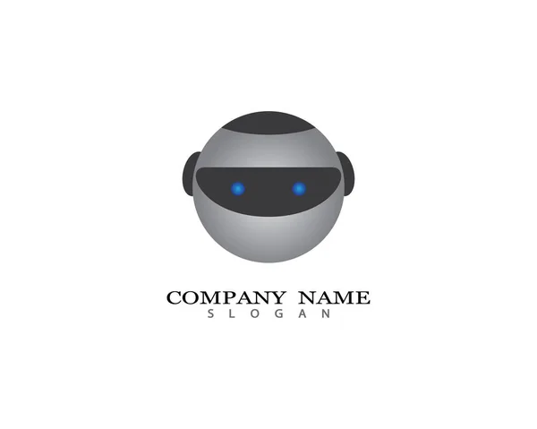 Robot Logo Şablonu Vektör Resimleme Tasarımı — Stok Vektör