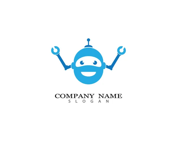 Roboter Logo Vorlage Vektor Symbol Illustration Design — Stockvektor