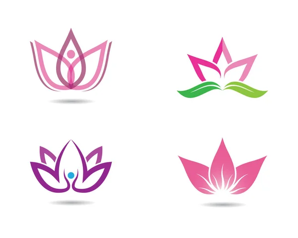 Schoonheidsbloemen Logo Template Vector Pictogram — Stockvector
