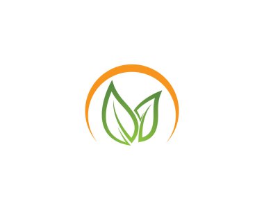 Yeşil yapraklı ekoloji doğa element ikonu logoları