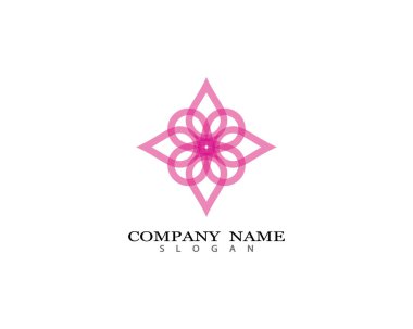 Güzellik çiçekleri logo şablon vektör simgesi