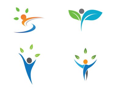 Sağlıklı Yaşam Logosu vektör ikonu çizimi tasarımı