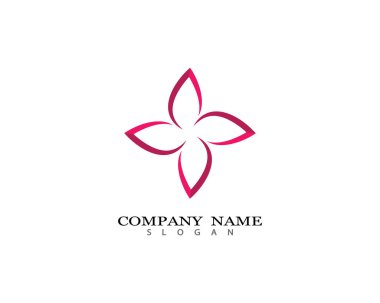 Güzellik çiçekleri logo şablon vektör simgesi